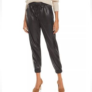 BlankNYC Black Faux Leather Joggers